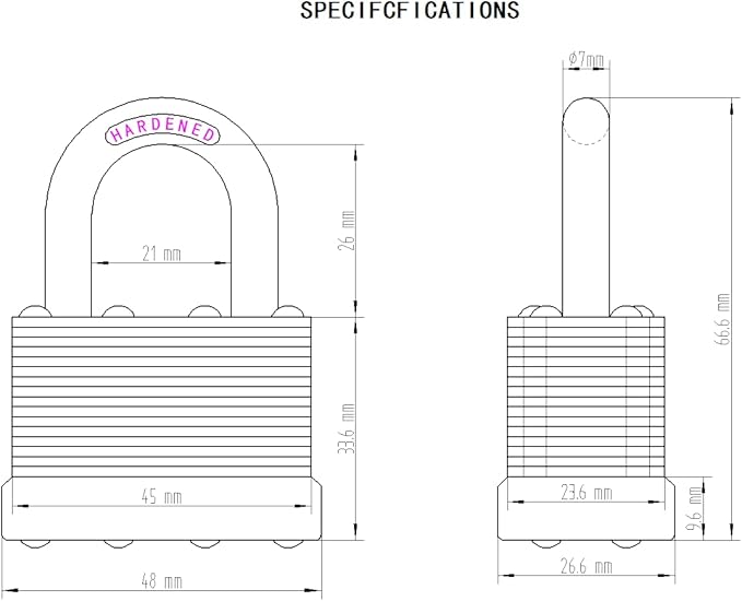 24-Pack Keyed Alike Laminated Steel Padlocks Keys, 1-3/4" Wide, Heavy Duty Pad Lock Set with Same Keys
