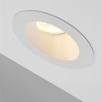 Maxxima 6" Canless Sloped Recessed Anti-Glare LED Downlight, For Sloped Ceilings, 1800 Lumens, IC Rated, 5 Color Temperature Selectable 2700K/3000K/3500K/4000K/5000K, Dimmable, Round White Trim 90 CRI