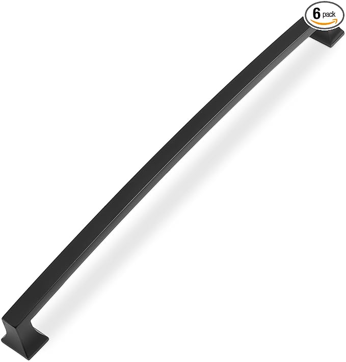 COTYKILEY 6 Pack 10Inch(254mm) Matte Black Cabinet Handles Black Kitchen Cabinet Pulls Cabinet Door Handles Kitchen Cabinet Hardware