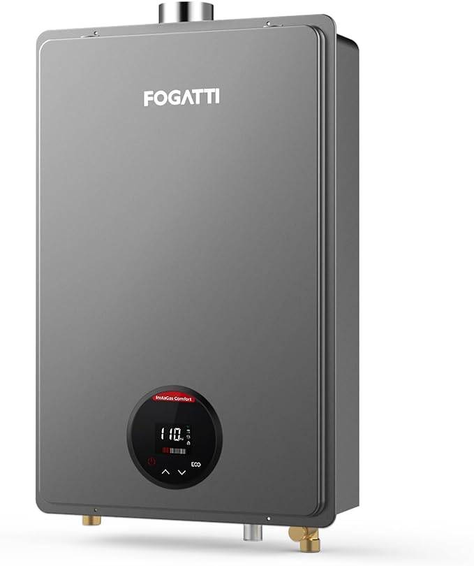 FOGATTI Natural Gas Tankless Water Heater Indoor - Max 7.5 GPM 170,000 BTU, CSA Certified Compact Design On Demand Instant Hot Water Heater - Instagas Comfort 170S Series
