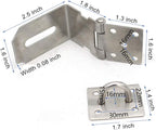 90 Degree 4 Inch Right Angle Padlock Hasp, Stainless Steel Safety Door Latches, Solid Gate Latches Brushed Finish