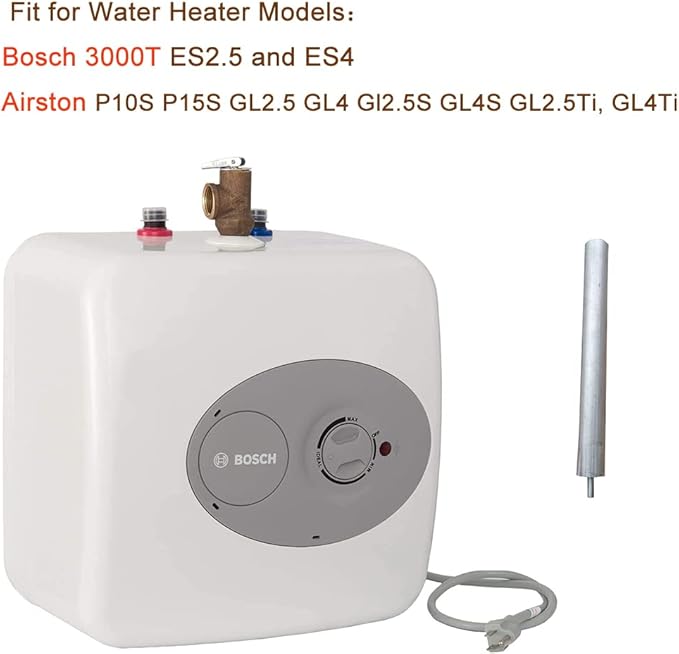 2PACK Anode Rod for RV Water Heater, Apply to Airston and Bosch 3000T ES2.4 ES4 Water heaters Anode rods Replacement Part 7738007315 - Size 5⅛ in - Magnesium with 1 Year Warranty