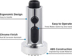 Hibbent Pull Down Kitchen Faucet Head Replacement, 3 Function Sink Faucet Sprayer Head Nozzle with 15 Adapters, Compatible with Moen, American Standard, Delta, Kohler Faucets, Chrome
