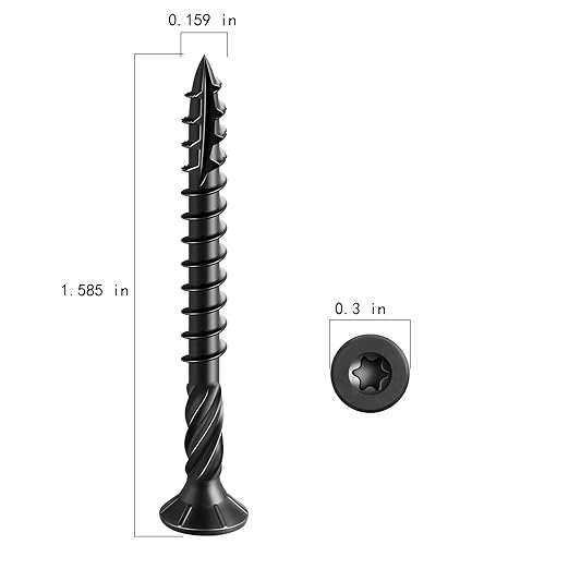 #8 * 1-5/8" Black Deck Screws, (2833pcs) 15 lbs.Exterior Wood Screws, Rust Resistant epoxy Coated, Bronze, T20 Star Bit