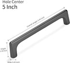10 Pack 5 Inch(128mm) Hole Center Modern Matte Dark Gunmetal Gray Cabinet Pull Handle Timeless Vanity Drawer Pull Handle Classic Cabinet Hardware for Kitchen Bathroom, Screws Included, Gray(5x10)