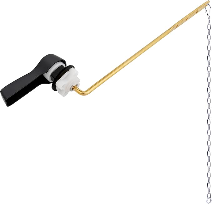 Hibbent Universal Metal Front Mount Toilet Handle Replacement Kit, Brass Toilet Flush Tank Lever with Stainless Steel Flapper Chains for Most Toilets, Oil-Rubbed Bronze Finish