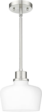 Emak Pendant Lights Kitchen Island with Milk Glass Shade, Modern 8 Inch Brushed Nickel Pendant Light Hanging Lights for Kitchen Island, Dining Room, Bathroom, Bedroom, PL122-BN-ML