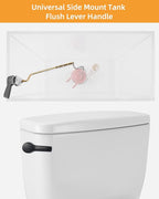 Hibbent Universal Metal Side Mount Toilet Handle Replacement Kit, Brass Toilet Flush Tank Lever with Stainless Steel Flapper Chains for Most Toilets, Oil-Rubbed Bronze