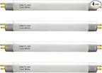 6 Inch F4T5/CW Fluorescent Tube,T5 4W Cool White Under Cabinet Bulb,Compatible for GE,Eiko 15501, Sylvania 20416,Sunlite 05040, Rayovac,Coleman Lantern Bulb,G5 Bi-Pin Base,4100K(4PACK)