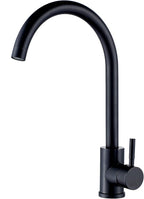 High Arc Matte Black Kitchen Faucet Single Handle Stainless Steel,Commercial Single Hole Kitchen Sink Faucet,Modern One Hole Bar Sink Faucet (Matte Black)