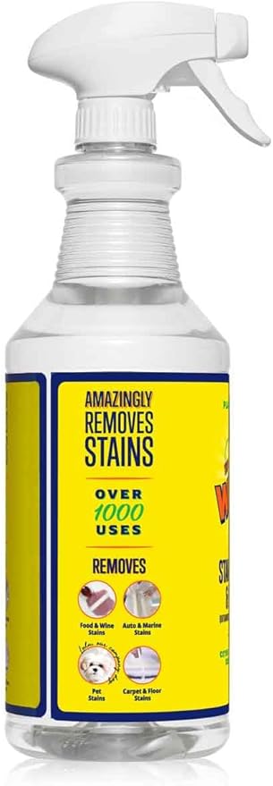 Whip It Cleaner, Multi Purpose Stain Remover Professional Strength Spray, Plant Based Enzyme Cleaner, Cleaning Food, Coffee, Wine, Baby Stains, Pet Stains, Over 500 uses, Made in USA, 32 OZ