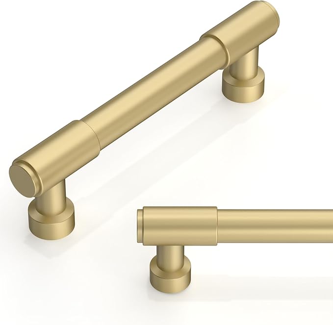 10 Pack Brushed Gold Cabinet Pulls 3.75 Inch(96mm) Kitchen Cabinet Handles Cabinet Hardware for Drawer Pulls
