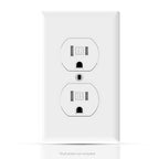 AIDA 10 Pack 15 Amp Outlet Duplex Electrical Receptacle Outlets,Power Outlet,Tamper Resistant,Heavy-Duty Receptacle, 2 Pole,3-Wire, Self-Grounding Clip, NEMA 5-15R,UL Listed,White