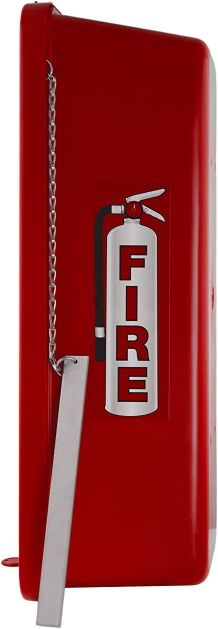 Fire Extinguisher Cabinet Fire Extinguisher Box Outdoor Fire Cabinet Mounted Fire Extinguisher Cabinet Fire Extinguisher Cover (Red with Breaker Bar Attachment, Rx350, Plastic, 5 Pounds, 1, AKA1)