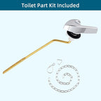 Universal Metal Side Mount Toilet Handle Replacement Kit Compatible with Kohler K-GP30324-CP/Glacier Bay Toilet with 1pc Flapper Chain, Toilet Flusher Lever, Chrome