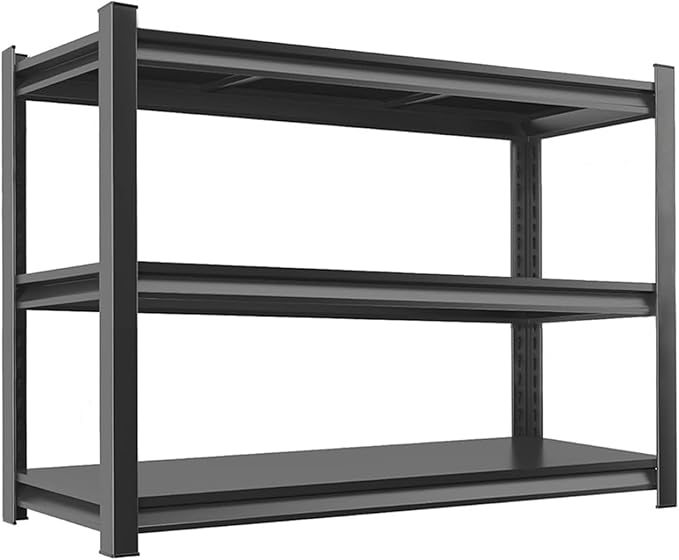 Metal Garage Storage Shelves Heavy Duty Shelving Unit 3 Tier Steel Adjustable Organizing Shelves 2000 LBS Capacity Industrial Shelving Ideal for Garage Tote Pantry Basement Outdoor, 32”Hx32”Wx12”D