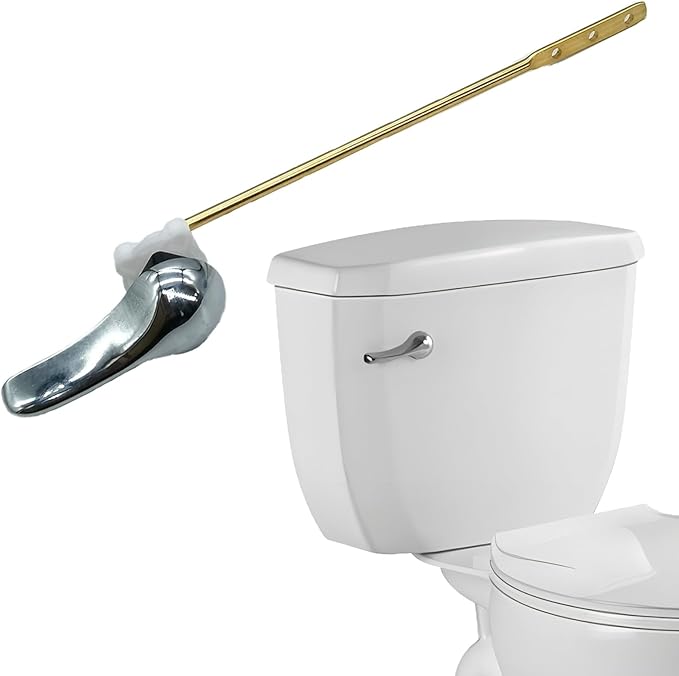 Toilet Handle for Front Mount, Stainless Steel Toilet Flapper Chain and 2-Inch Universal Toilet Flapper Replacement Kit, Easy Installation