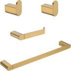 RANDOM Champagne Bronze Bathroom Hardware Set Bathroom Towel Holder Set 4 Piece Include 18” Towel Bar Toilet Paper Holder and 2 Towel Hooks Wall Mount Stainless Steel Brushed Gold Towel Bar Set