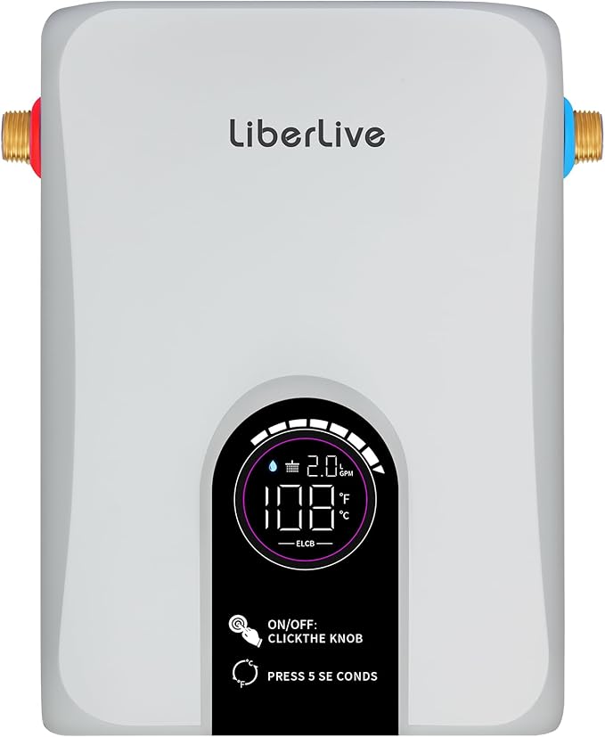 Electric Tankless Water Heater, 13kW 240V on Demand Instant Endless Electric Hot Water Heater for Residential Whole House Shower, Self-Modulating LED Display Knob Control, CSA Certified, Space Saving