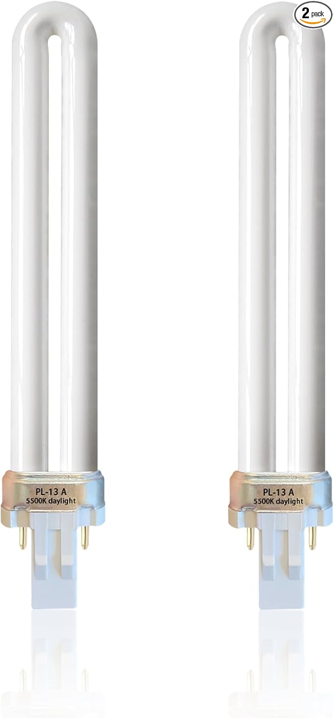 PL13-A-FFP 13W Type A Fluorescent Light Bulb with Magnetic Ballast,Replace for Ottlite Lamps Purchased Before 2008,T13330,5500K Bright Natural Daylight,GX23 Base,2Pack