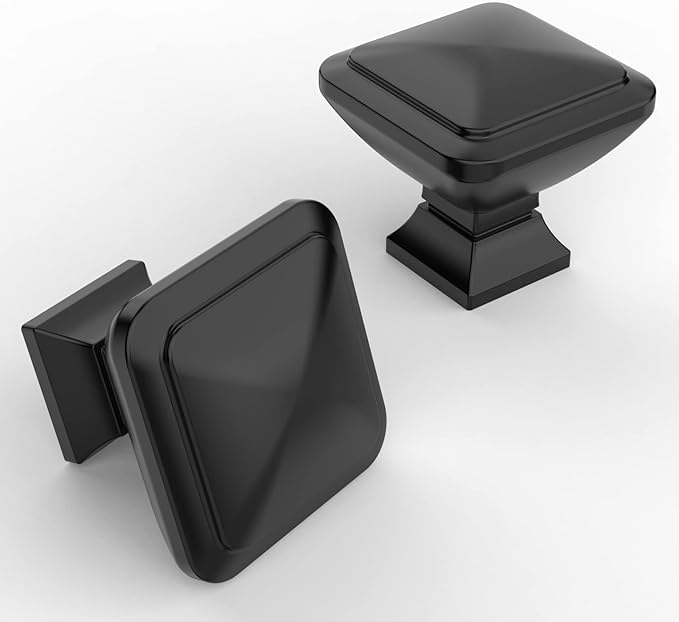 10 Pack Cabinet Knobs Black Kitchen Cabinet Knobs Matte Black Drawer Pulls Dresser Knobs Cupboard Hardware for Cabinets