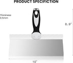 Mister Rui Taping Knife, 10" Drywall Taping Knife, Stainless Steel Taping Knife, Drywall Skimming Blade, Plastering Spatula Tools, Plastering Tool, Stainless Blade for Taping and Filling