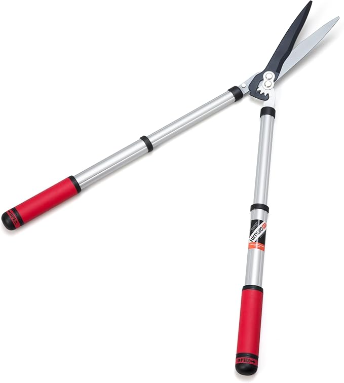 Kimura® Pro Telescopic Garden Shears - Premium Hedge Shears, Patented Gearing Technology, Lightweight Extendable Aluminium Handles, Japanese SK5 Steel Blades, Heavy Duty Gardening Shears - 650-850mm