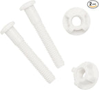 Qualihome Plastic Toilet Seat Screws Replacement - Durable Toilet Nuts - Bolts for Toilet - Toilet Screw Plastic Hardware - Easy Install for Toilet Lid