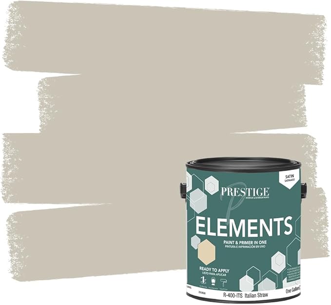 PRESTIGE Paints Elements Interior Paint and Primer in One, Satin, 1 Gallon, Italian Straw