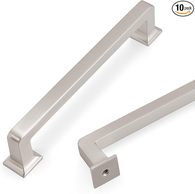 COTYKILEY 10 Pack 5 Inch(128mm) Brushed Satin Nickel Cabinet Handles Kitchen Cabinet Pulls Cabinet Door Handles Kitchen Cabinet Hardware Cupboard Drawer Pulls Dresser Handles