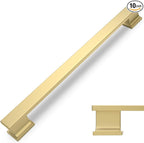 COTYKILEY 10 Pack 7.5 Inch(192mm) Brushed Gold Cabinet Handles Gold Kitchen Cabinet Pulls Cabinet Door Handles Kitchen Cabinet Hardware