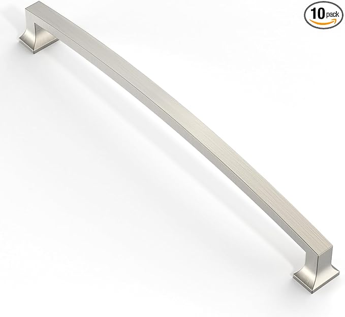 Asidrama 10 Pack 10 Inch(254mm) Brushed Satin Nickel Kitchen Cabinet Handles, Cabinet Pulls Kitchen Cabinet Hardware for Cupboard Drawer Pulls