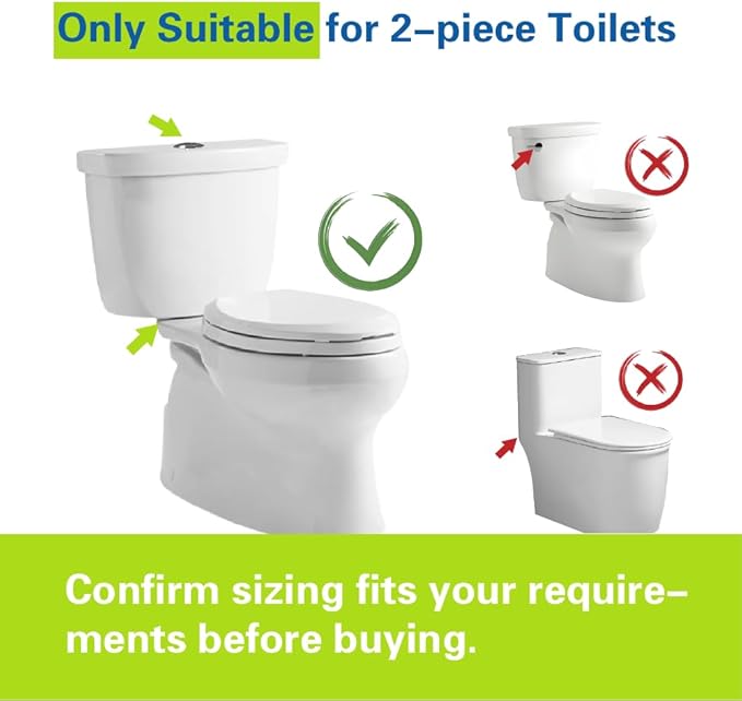 2-Inch Dual Flush Valve Replacement Kit for 2-Piece Toilets (11-16.5" Tank Height) | Fits 2.4"-2.8" Drain Holes | Includes Flush Valve with 1.5" Thread Push Button, Fill Valve, Gasket, Bolts