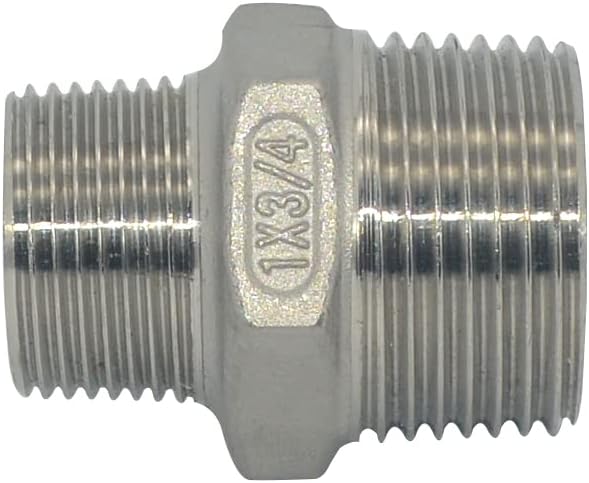 1" x 3/4" Male Threaded Reducing Nipple Fitting/Adapter,Stainless Steel SS304 NPT Pipe Hex Reducer