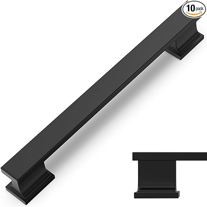 COTYKILEY 10 Pack 5 Inch(128mm) Matte Black Cabinet Handles Black Kitchen Cabinet Pulls Cabinet Door Handles Kitchen Cabinet Hardware Cupboard Drawer Pulls Dresser Handles