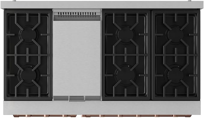 Gordon Ramsay by THOR Kitchen 48 Inch Professional Liquid Propane Range with Tilt Panel Touch Control in Stainless Steel/Rose Gold