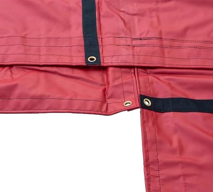 Mytee Products 2 Pack 24' x 27' Flatbed Trailer Lumber Tarp with 8 FT Drop - Heavy Duty Red 18 Oz Vinyl Waterproof Tarp for Truck/Trailers to Protect Cargo from Wind, Rain, Snow, and Sun