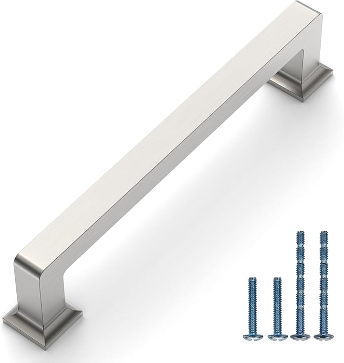 10 Pack 5"(128mm) Cabinet Handles Brushed Nickel Kitchen Cabinet Pulls Satin Nickel Drawer Pulls Cupboard Hardware for Cabinets