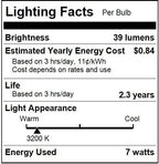Sunlite 40001 Incandescent Petite Flame Tip Chandelier Light Bulb, 7 Watts, Candelabra Base (E12), Dimmable, for Chandeliers, Sconces, Fixtures, 12 Count