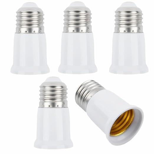 E26 to E26 Socket Extender, 3CM/1.2IN Socket Extension, Lamp Bulb Socket Extension, Lamp Holder Adapter165℃ Heat-Resistant No Fire Hazard, Standard Light Bulb Base Extensio (5)