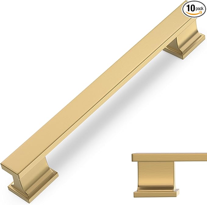 COTYKILEY 10 Pack 5 Inch(128mm) Champagne Bronze Cabinet Handles Gold Kitchen Cabinet Pulls Cabinet Door Handles Kitchen Cabinet Hardware