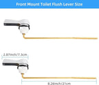 Hygie Rinse 2PCS Metal Toilet Handle Lever Flush Replacement, Universal Front Mount Handle With Stainless Steel Flapper Chains, Repair Kit, Chrome