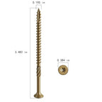 #10 * 3-1/2" Deck Screws, (117pcs) 2 lbs.Exterior Wood Screws, Rust Resistant epoxy Coated, Bronze, T25 Star Bit