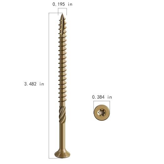 #10 * 3-1/2" Deck Screws, (883pcs) 15 lbs.Exterior Wood Screws, Rust Resistant epoxy Coated, Bronze, T25 Star Bit