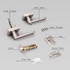 Gobrico 3 Pack Satin Nickel Combo Door Locksets Keyed Alike Entrance Door Levers Handles,Heavy Duty Zinc Alloy Made, for Right and Left Handed Doors