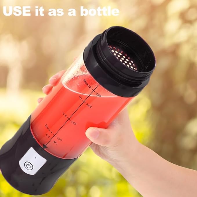 Personal Blender for Shakes and Smoothies, Portable Blender, Mini Small Juice Mixer machine for Kitchen, Office, Gym, 4000mAh,(Black)