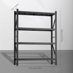 Storage Shelves Heavy Duty, Metal Garage Shelving Units, 4 Tier Storage Rack Shelf, Steel Industrial Shelving, Adjustable Standing Shelf for Basement/Warehouse (Black, W41.34*D19.69*H78.74)