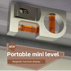Solid aluminum alloy Mini level ruler portable mini level bubble meter with magnetic function TV stand installation (Silver Red)