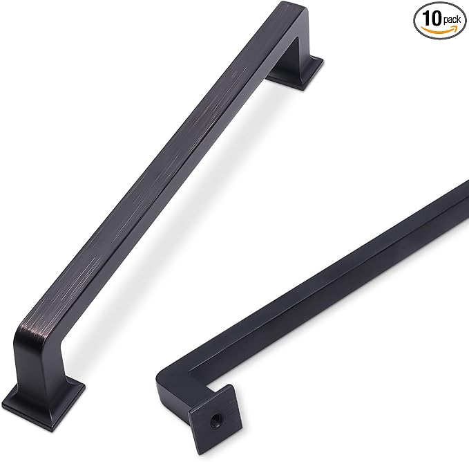 COTYKILEY 10 Pack 6-1/4 Inch(160mm) Oil Rubbed Bronze Cabinet Handles Kitchen Cabinet Pulls Cabinet Door Handles Kitchen Cabinet Hardware Cupboard Drawer Pulls Dresser Handles