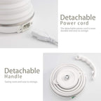 Ultrathin Upgraded Food Grade Silicone Travel Foldable Electric Kettle Boil Dry Protection Portable with Dual Voltage and Separable Power Cord,555ML 110-220V US Plug